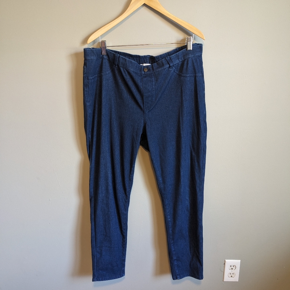 Rachel Zoe Dark Blue Skinny Stretch Jeggings, size 3X